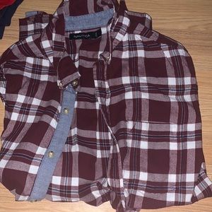 NAUTICAL PLAID BUTTON UP